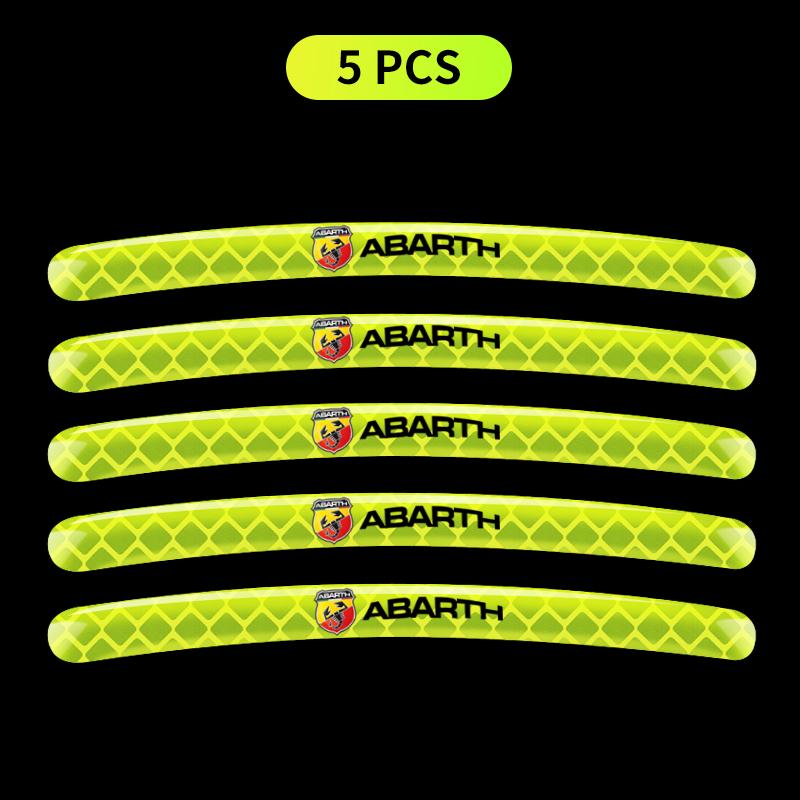 Car Wheel Hub Reflective Stickers Tire Rim Luminous Accessories for FIAT Abbas 500 Grande Stilo Freemont Punto Astra Bravo Ducato