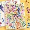 50-Piece Watercolor Floral Sticker Pack for Instagram Waterproof Transparent PET Material Flower Decorations for Handmade Notebo