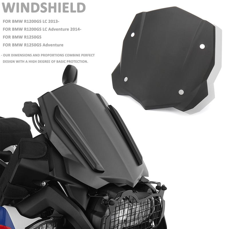R1250GS Adventure Motorcycle Windshield Windscreen Wind Screen Black For BMW R 1200 GS LC 2013- R1200GS LC ADV 2014- R1250 GS