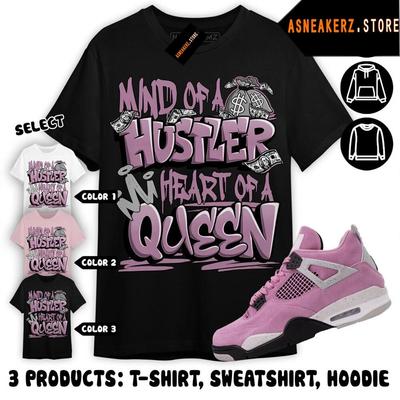 Shirt To Match AJ 4 Orchid Sneaker Matching Tee Hustler Heart Queen T-Shirt
