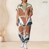 Women Plus Size Boho Leopard Palm Leaf Mix Print Scrub Set Short Sleeve V Neck Top And Wide Long Pants Medical Uniform