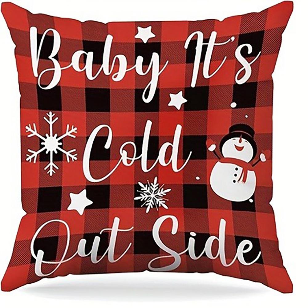 Festive Christmas Pillowcases: Baby It's Cold Out Side, Believe in The Magic, Let it Snow, Merry Christmas home room decoration