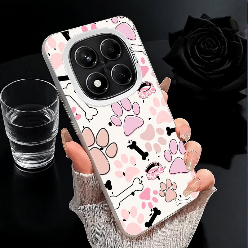 Dog Footprint Paw Cute Pattern Shockproof Phone Case for Xiaomi Redmi Note 15 14 13 12 Pro Plus 11 11S 11T 5G Cover Anti Fall Fu