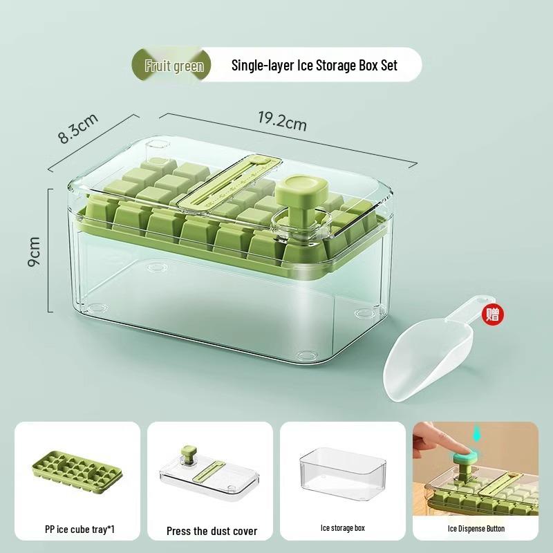 Press-Type Ice Cube Tray with Lid - Food Grade Storage Box for Homemade Ice Cubes