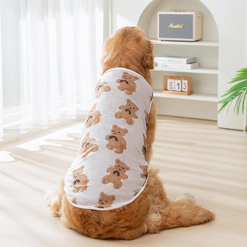 

Весна и лето собака золотистый ретривер большая собака дышащий тонкий корейский вариант медвежий жилет собака средний и большой собака одежда для домашних собак 9XL