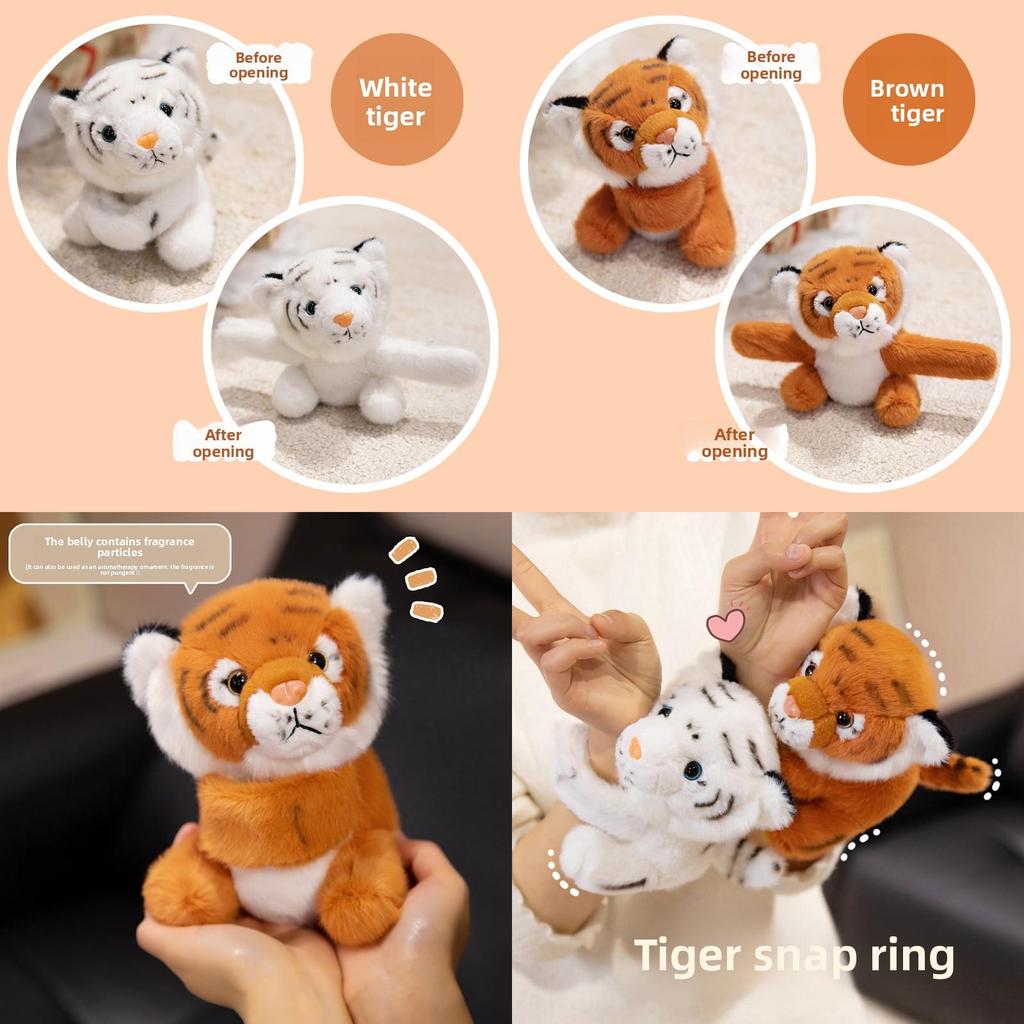 Soft Plush Tiger Wristband Toy With Pp Cotton For Kids Play And Gift