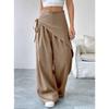 Irregular Loose Lace-up Suit Pants for Women New Design Slim Wide Leg Pants for Women Office Solid Color Spring Autumn Casual Office Fashion Trousers