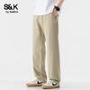Baleno S&K Men's Summer Tencel Blend Casual Straight-Leg Pants