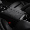 Suede Car Armrest Box Panel Lid Shell Cover Accessories For Mercedes Benz C E Class GLC W205 W206 W212 W213 X253 X254 2015-2024