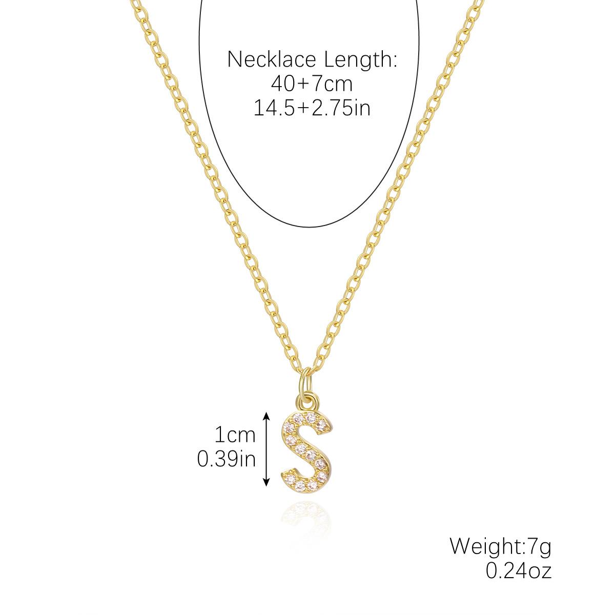 

Ожерелье для женщин Простое и компактное ожерелье с подвеской в виде буквы из циркония на английском языке с 26 буквами Женское ожерелье с медным набором из циркония Элегантное ожерелье