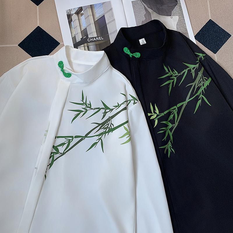 Unisex Retro Langarm Tang Anzug Hemd: Frühlings-/Sommer-Trenddruck