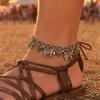 Retro Anklet, Bohemian Beach Style, with Carved Hearts Elephant Pendants, Scratch-Resistant Durable Anklet Bracelet Jewelry