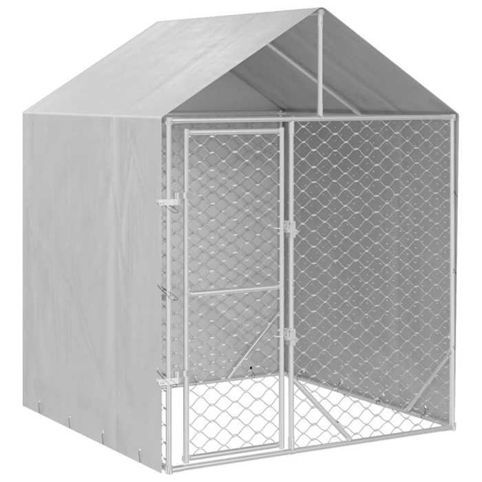 VidaXL Chenil d'Extérieur pour Chiens avec Toit, Niche pour Chiens avec Porte Verrouillable, Cage pour Chien de Jardin 153676