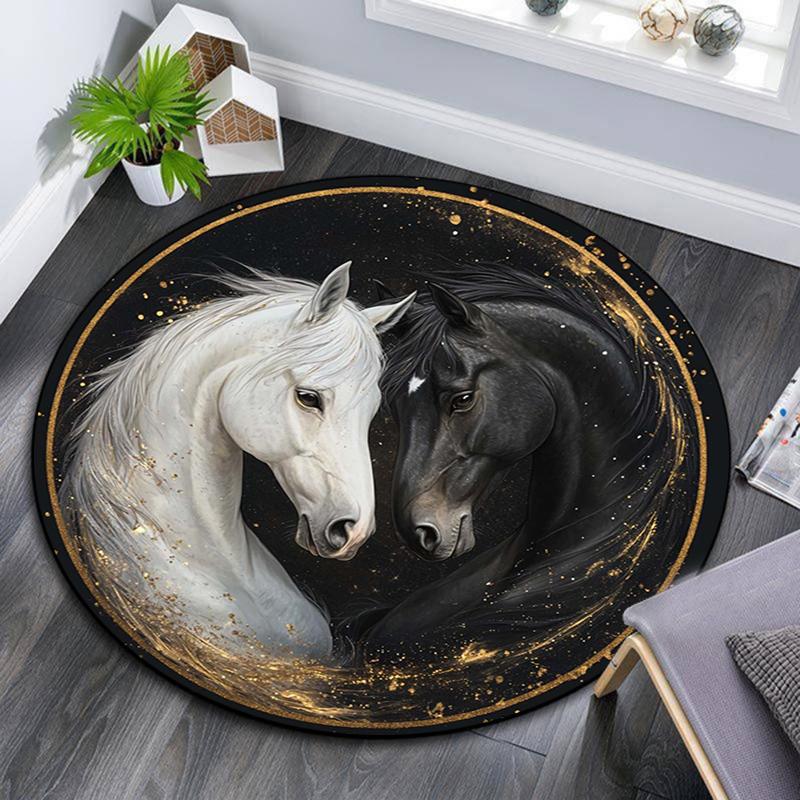 Cartoon Print Round Area Rug,Carpet Rug for Living Room Bedroom Sofa Playroom Decor,Non-slip Floor Mat