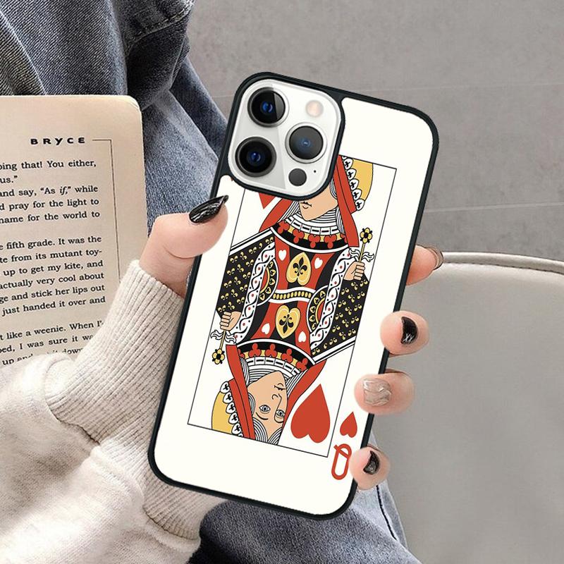 King Queen Playing Card Phone Case for iPhone 16 15 SE2020 6 7 8 Plus for Apple 13 11 12 14 Mini Pro Max Cover coque Shell