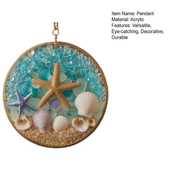 Starfish & Shell Hanging Ornament Acrylic Coastal-Themed Decor for Christmas Tree