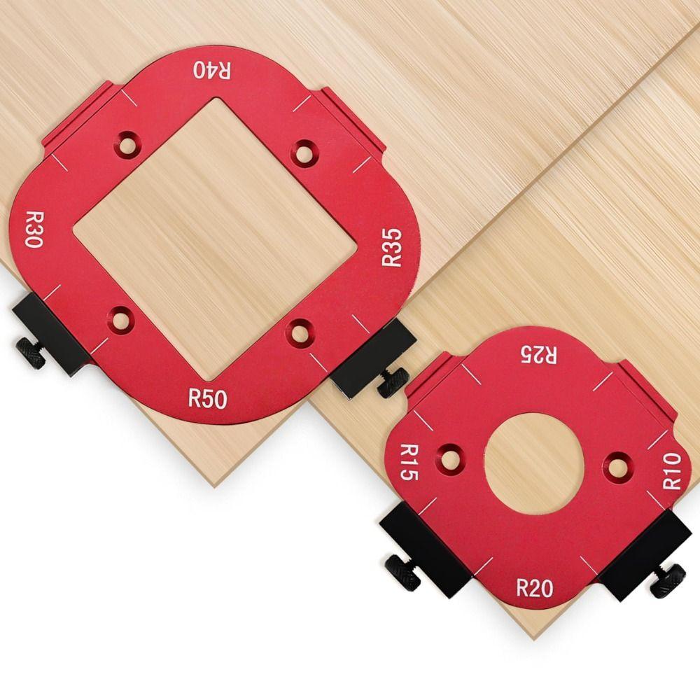 R10-R50 Radius Jig Woodworking Router Templates 4 in 1 Round Corner Jig  Trimming Machine