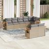 Vidaxl 8-Cz. Garden Furniture Set With Cushions, Beige, Poly Rattan