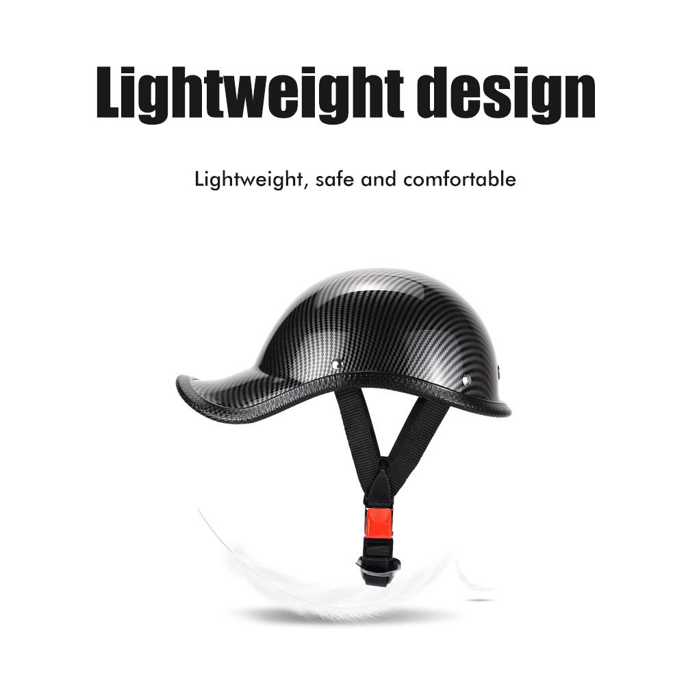 Retro Motorcycle Half Helmet with Adjustable Nylon Chin Strap Scoop Helmet Electric Car Helmet