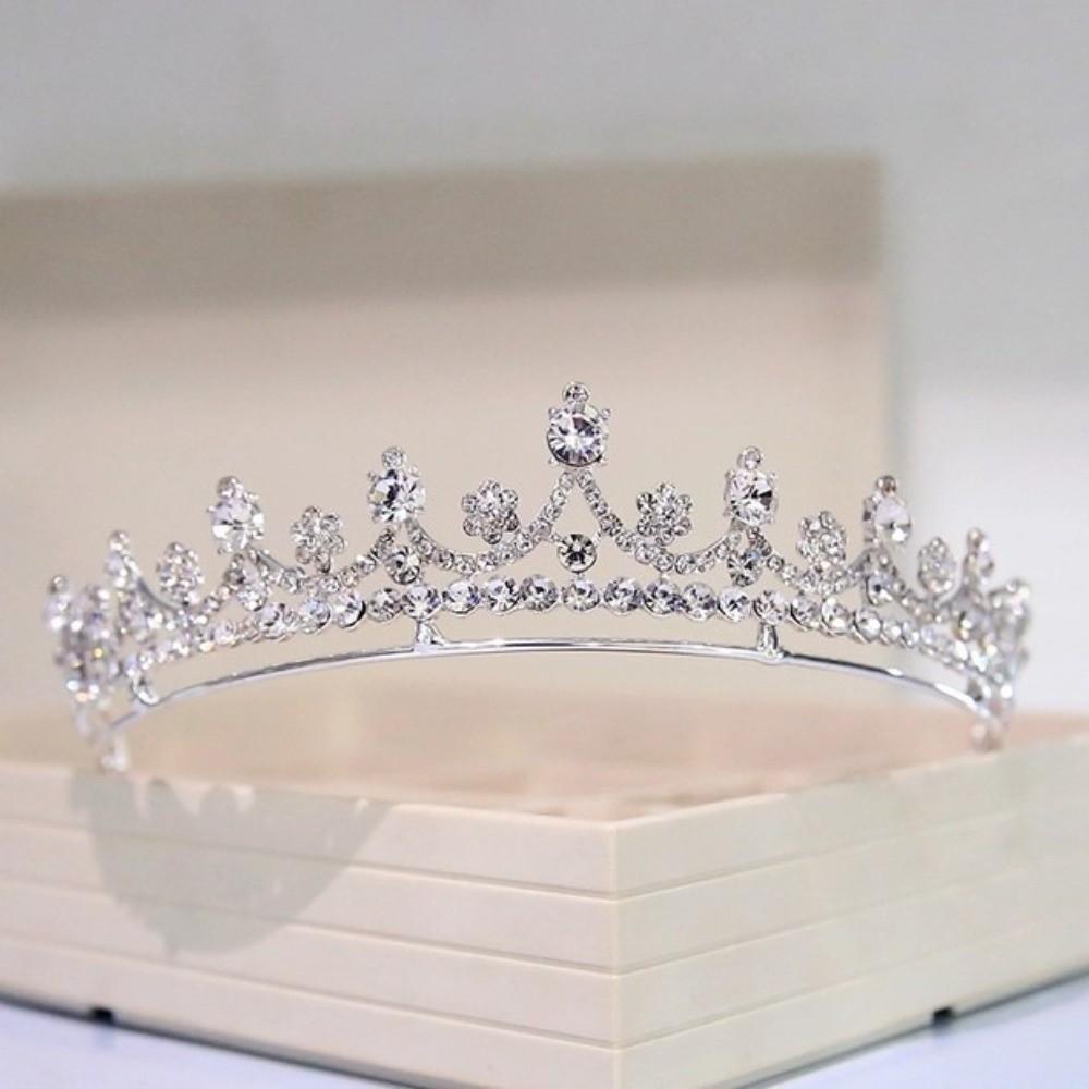 Shiny Crystal Bridal Crown Zircon Princess Tiara Fashion Rhinestone Headband  Girls