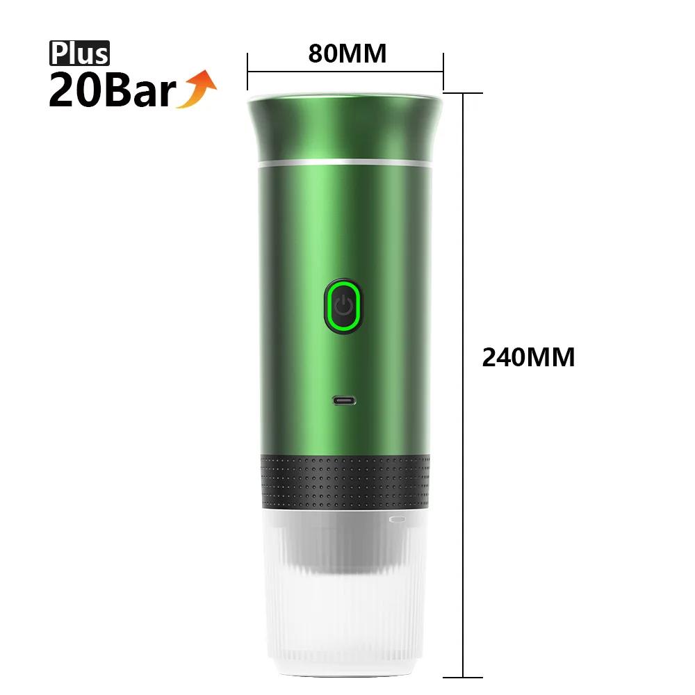 Wireless Electric Portable Espresso Coffee Machine for Car & Home Camping Coffee Maker 3-in-1 Capsule Powder Travel Coffee Mak