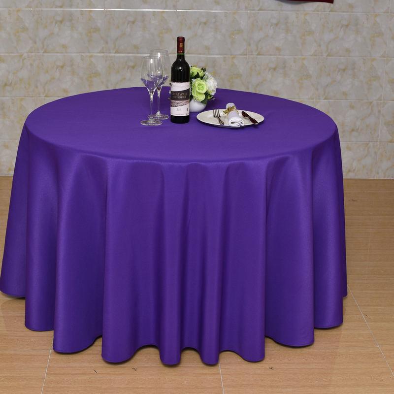 Advertising Exhibition Tablecloth Tablecloth Round Table Skirt Skirt Plain Weave Solid Color Zhu Wenwei Gauze Material Round Tablecloth