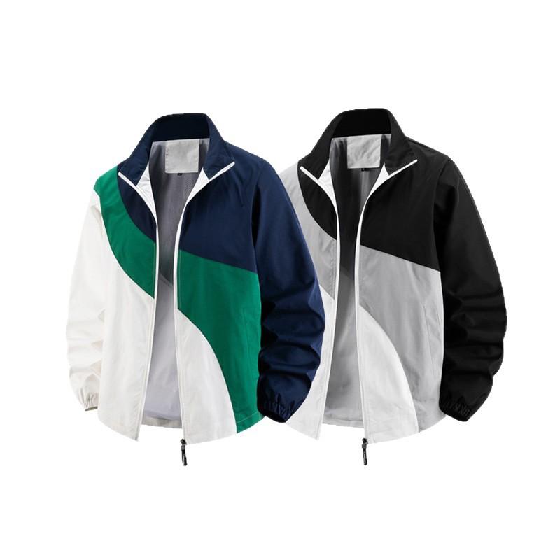 Men's Sun Protection Outdoor Stand Up Collar Contrasting Color Sun Protection Clothing Men's Cool and Breathable Sun Protection Clothing Jacket