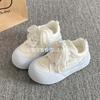 Student thick baseplate shoes women's 2025 new summer breathable little white shoes children ins trendy versatile bread shoes women