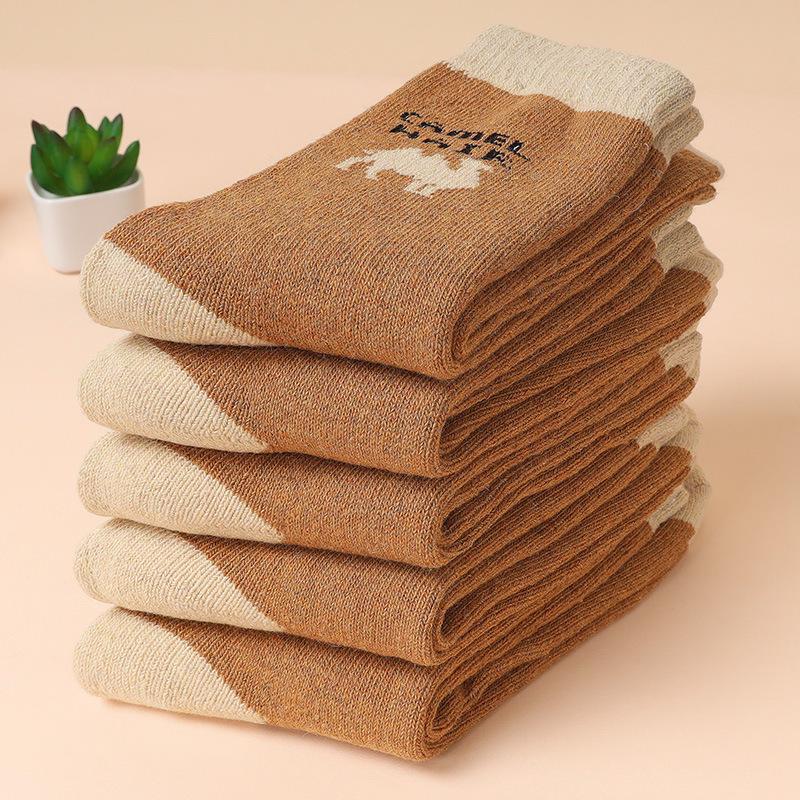 Téli Vastag Frottír Pamut Középszárú Zokni Férfiaknak és Nőknek - Meleg, Fagyálló, Ideális Középkorúaknak és Időseknek