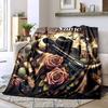Western Cowboy Emblem Gift Customizable Blanket Customize Your Name Comfortable Texture Great For Sofa Couch Office Bed Picnics Ideal For All Seasons