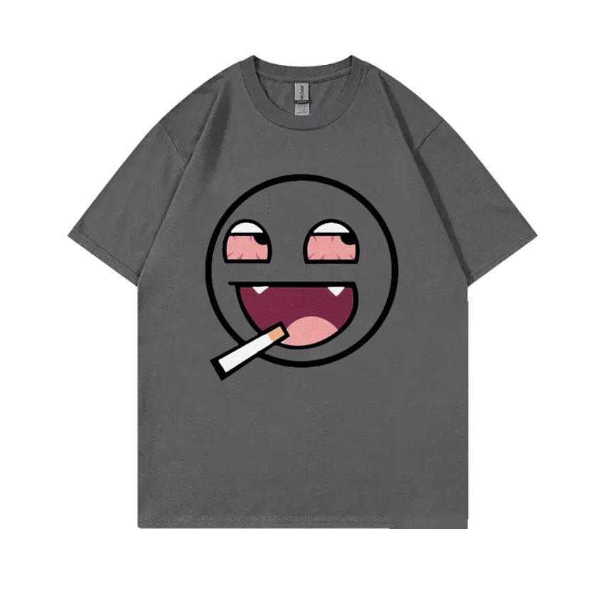 Epic Face Domo Kun Smoking Funny Meme T Shirts Unisex Unisex Casual Oversized Short Sleeves Tshirts Unisexs Fleece Cotton Tee Shirt