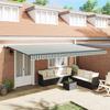 Retractable Awning Green and White 500 X 300 Cm