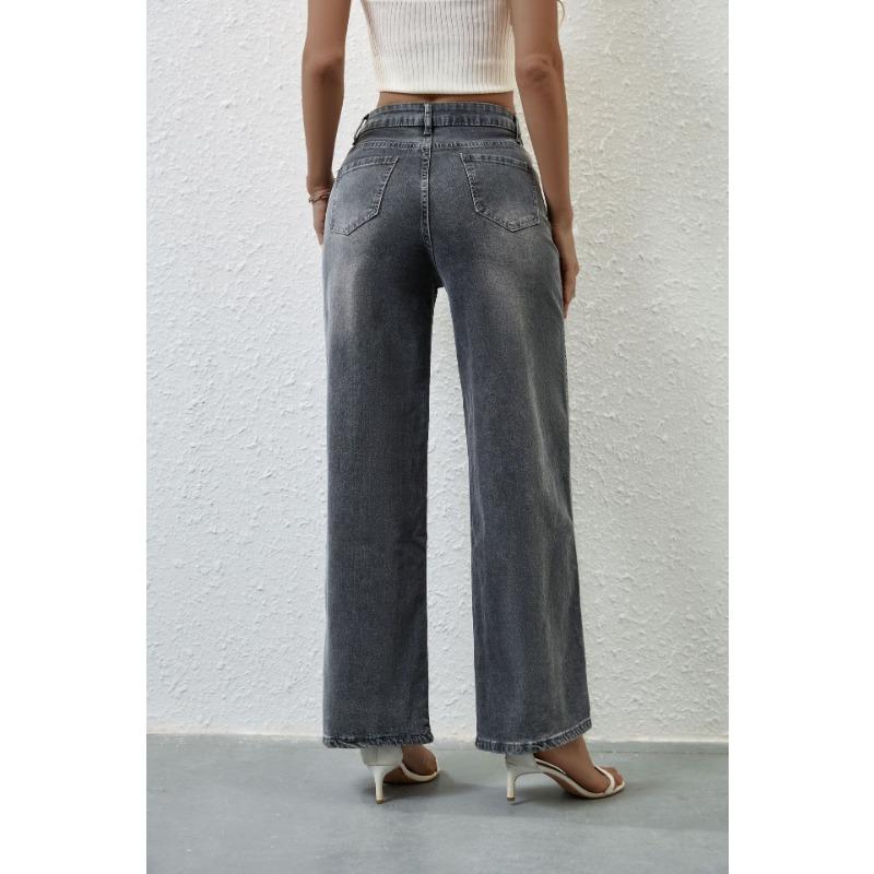 VEZFAA Damemote Uformelt Ensfarget trykk Høy midje Bukser og Capris