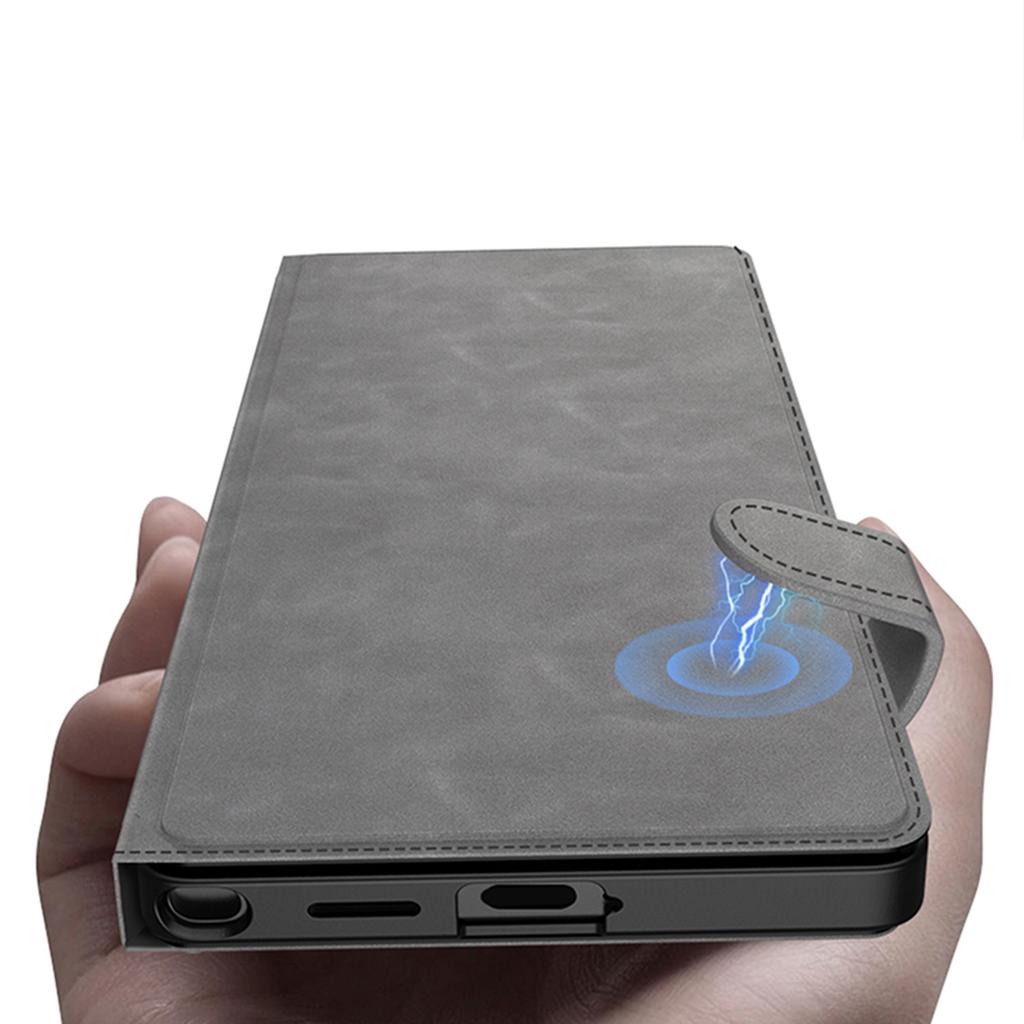 Samsung S25Ultra Mobile Phone Leather Case Flip Mobile Phone Case Wallet Card S25U Bracket Protection Case