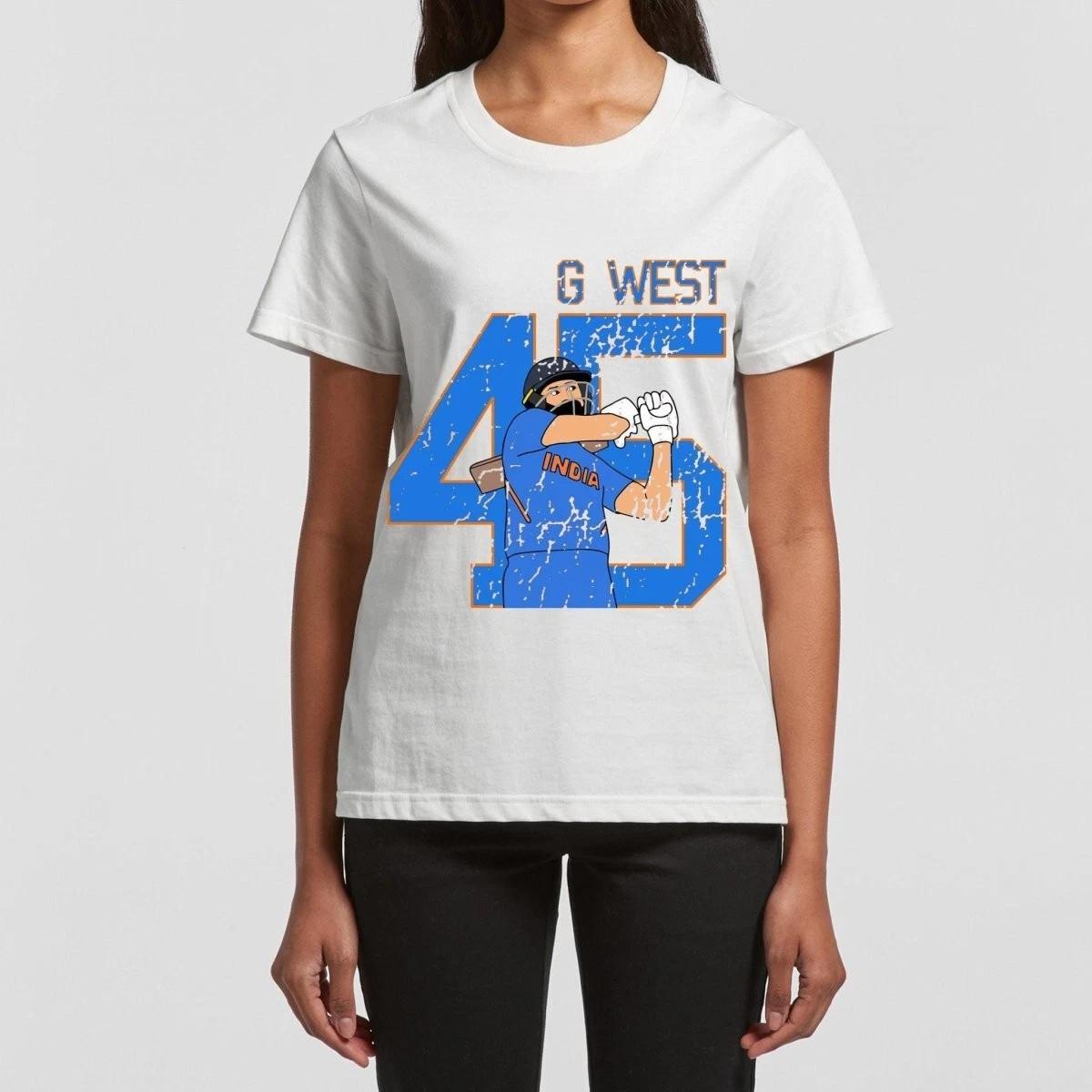 G West Women Cricket India King-45 White T-Shirt S