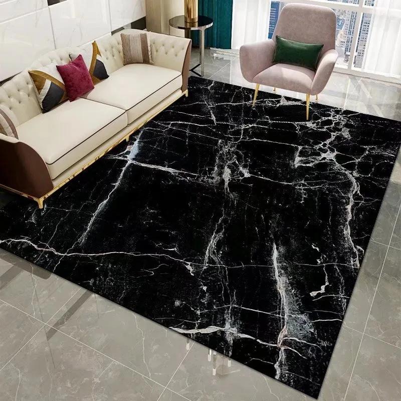 Luxury Nordic Flannel Carpets for Living Room Sofa Beside Texture Decoration Bedroom Rug Large Size Non-slip Washable Lounge Mat