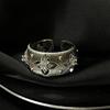 Li Luo Vintage Gold Gebürsteter 925 Sterling Silber Verstellbarer Damenring