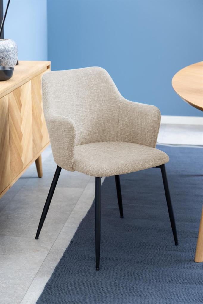 Ilsa CHAIR WITH ARMRESTS beige high backrest