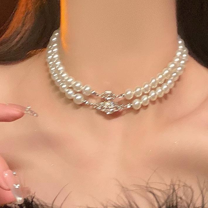 Diamant Saturn Anhänger Perlenkette - Herbst/Winter Luxus Schlüsselbein Kette: Exquisite, vielseitige Accessoires.