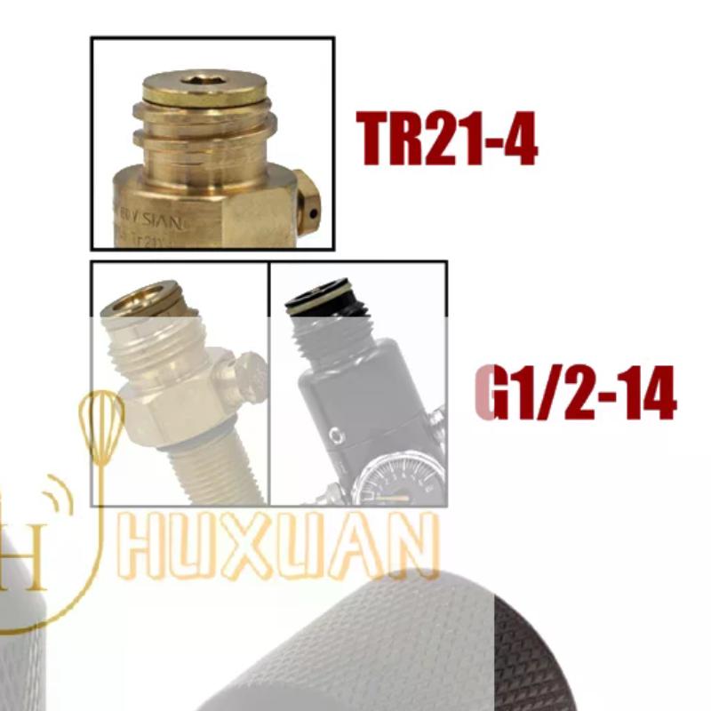 

CO2 Quick Inflation Connector Refill Charging Needle Adapter Soda Water Cylinder Gas Canister Inflatable Accessories TR21-4 G1/2 TR21-4