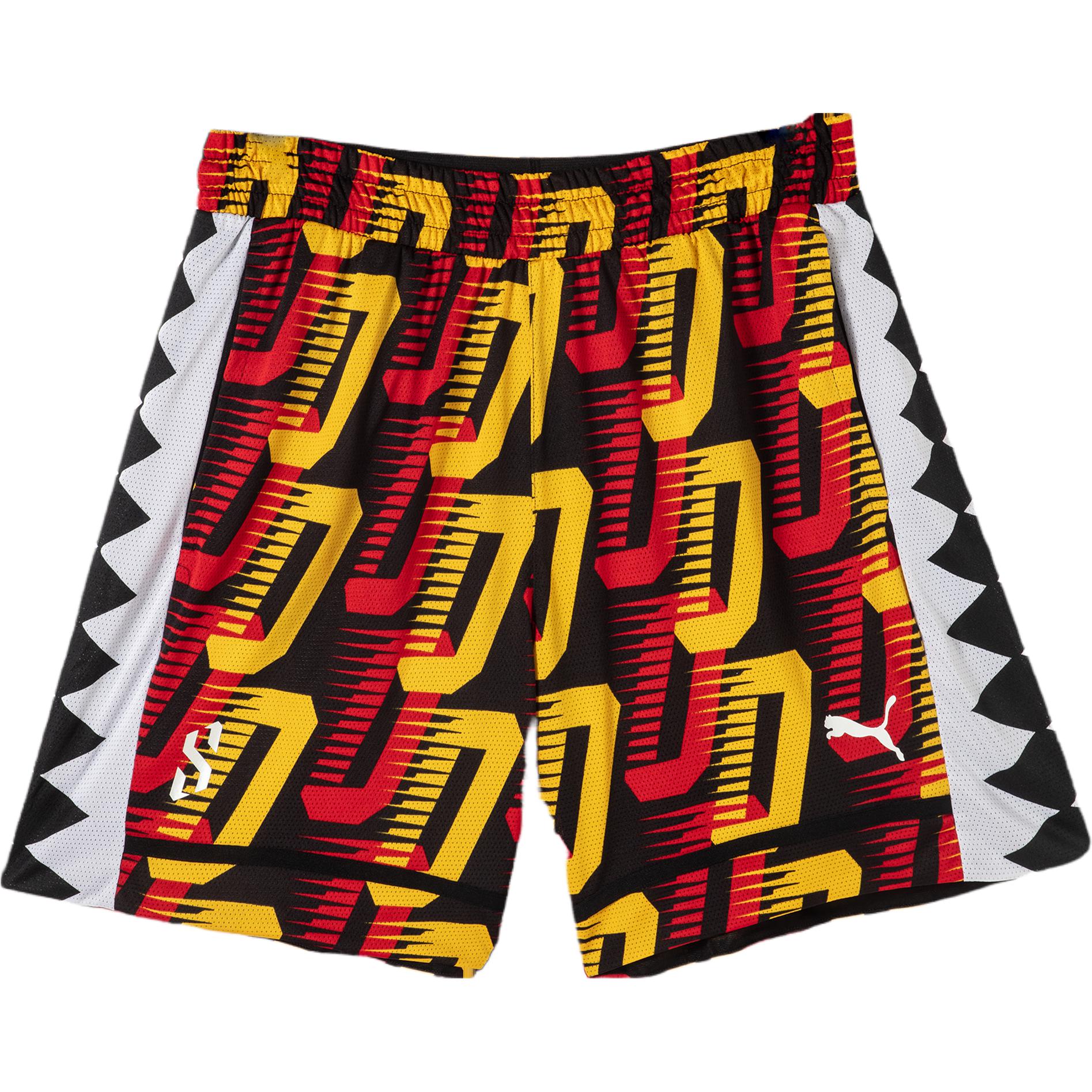 PUMA Short De Basquetbol Con Estampado Integral Para Hombre Scoot All Jaws 629215-01 XL