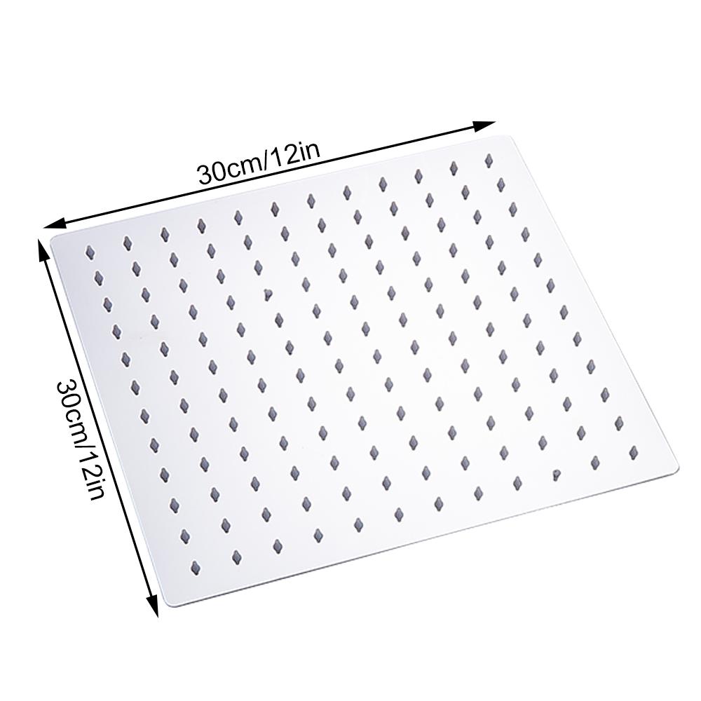 Stainless Steel Ultra-thin Shower Head with Awning 12/10/8 Inch Rain Shower Head Chrome-plated Round and Square Shower Awning