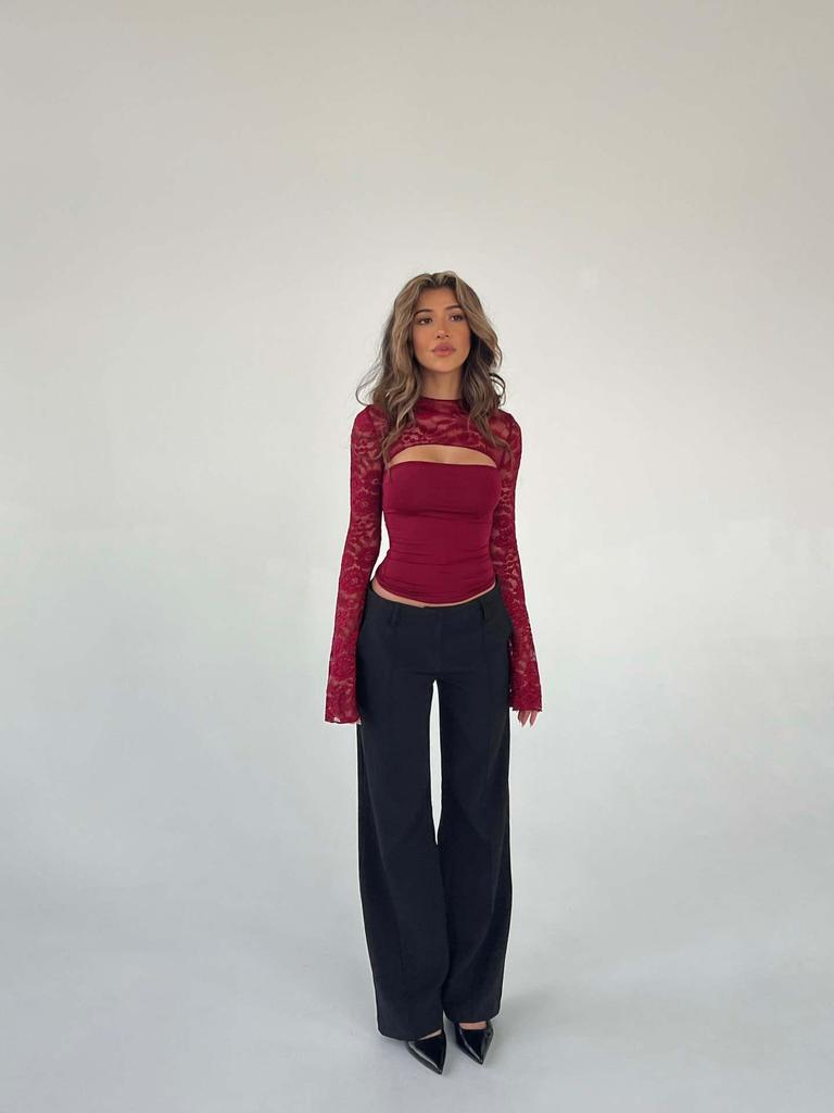 Women's Sexy Slimming Lace T-shirt with Cutout Design