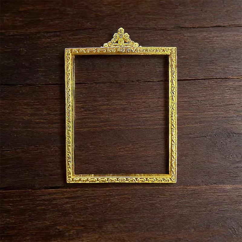Double-Sided Gilt Copper Thangka Gau Box: Tibetan Portable Buddha Amulet Frame (4x5) - Waterproof