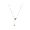 Elegant Barrel Pendant Lariat Necklace Sparkling Accent Stone Minimalist Adjustable Jewelry for Women