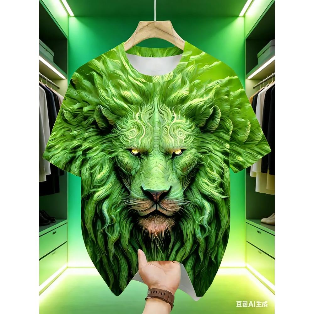 

Funny Lion Pattern 3D Printed Men s T-shirts Hip Hop Trend Streetwear Casual O-neck Short Sleeve Loose Tops Fashion Men Clothing 6XL
