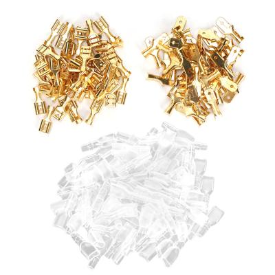 50 Pairs Crimp Terminal Electric Brass Insulating Wire Cable Connector Kit Set 6.3mm Gold