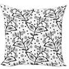 Home Decor Black and White Floral  Botanical Pillow Covers Pattern Cushion Cover Suitable for Sofa Bedroom Car Pillow Cover