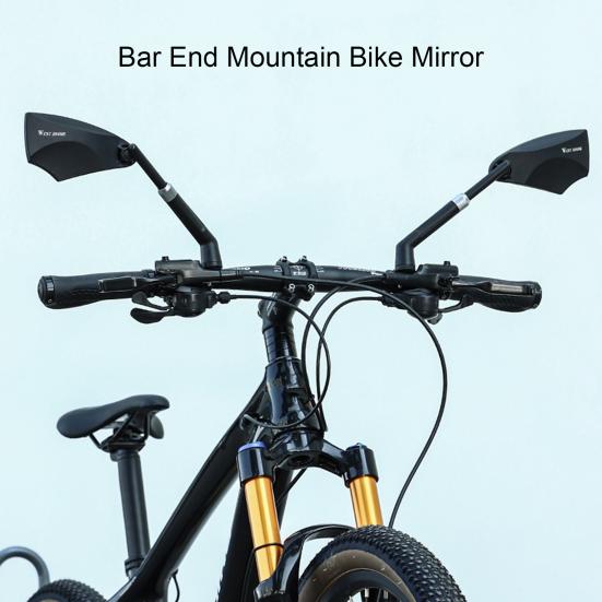 Bicycle Rearview Mirror 360 Degree Rotating Adjustable Angles Retractable Handle Easy To Install Wide-Range Clearer Vision Handlebar Mount Rear View