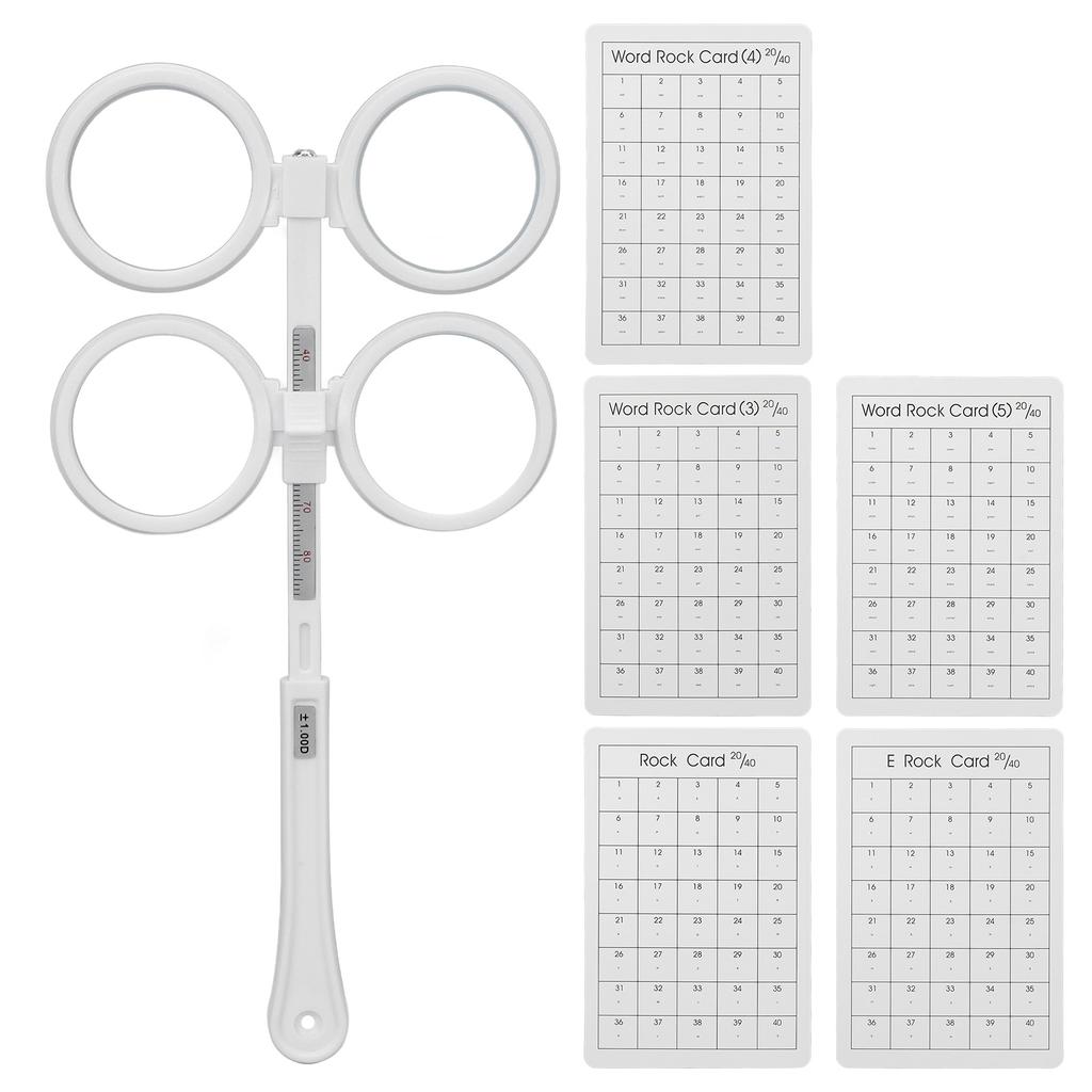 Optický flipper Plastový Nastavitelný Optometrický Flipperový Objektiv Přístroj s Kartou pro Zrakový Test pro